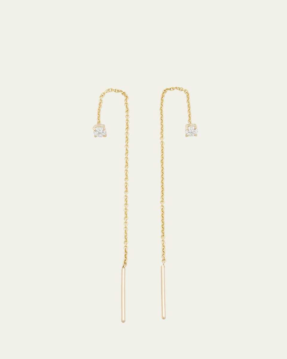Round Diamond Floating Threader Earrings